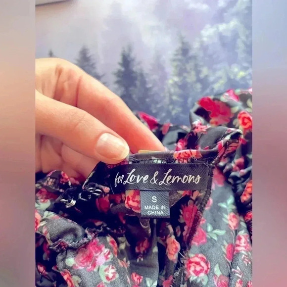For Love & Lemons Melrose Romantic Ruched Floral Sexy Mini Dress Size Small - Picture 15 of 16